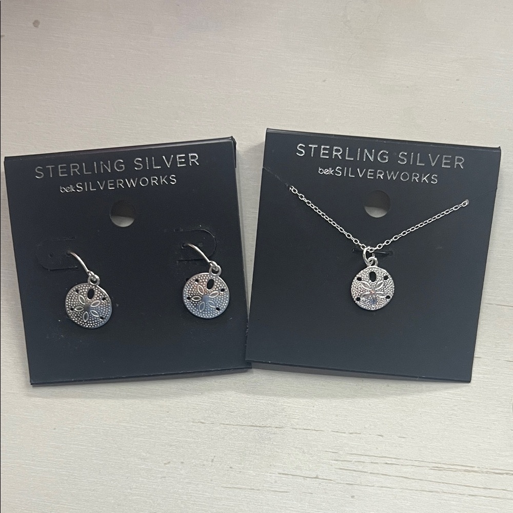 Belk Silver Sterling Earrings and Necklace Set